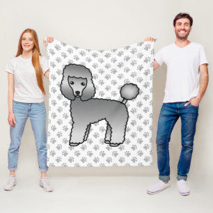 Couverture Polaire Caniche jouet gris Chien de dessin animé mignon