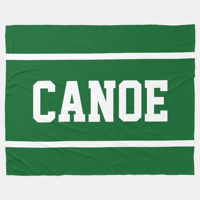 Couverture Polaire CANOE Athlétique Bandes de Texte Blanches Sur Vert (Devant (Horizontal))