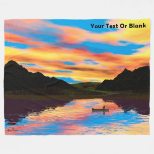 Couverture Polaire Canot Sur Sunset Lake Jeter Blanket