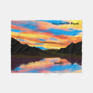 Couverture Polaire Canot Sur Sunset Lake Jeter Blanket