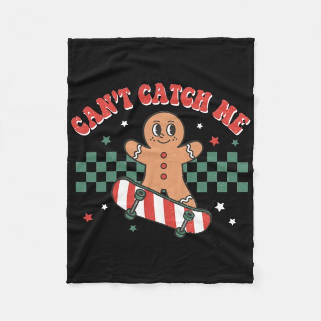 Couverture Polaire Can't Catch Me Groovy Christmas Gingerbread Man Bo (Devant)