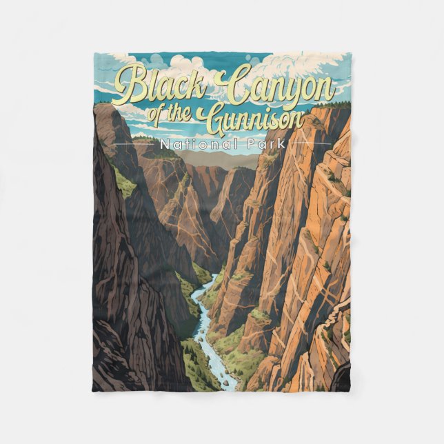 Couverture Polaire Canyon Noir Du Parc National Gunnison Art (Devant)