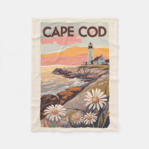 Couverture Polaire Cape Cod Massachusetts Art de voyage pictural Rétr