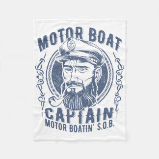 Couverture Polaire Capitaine de bateau à moteur drôle de bateau ponto