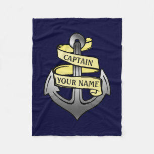 Couverture Polaire Capitaine de bateau personnalisable votre Ancre