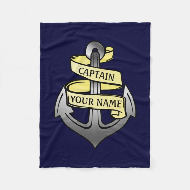 Couverture Polaire Capitaine de bateau personnalisable votre Ancre (Devant)