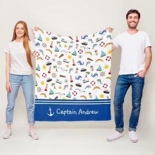 Couverture Polaire Capitaine du jeune garçon marin nautique