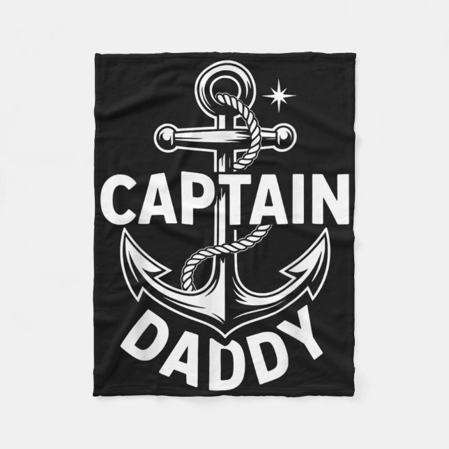 Couverture Polaire Capitaine Papa Drôle Cadeau de Papa pour la Naviga (Devant)