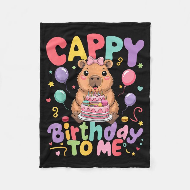 Couverture Polaire Cappy Birthday To Me Cute Capy Capybara Birthday G (Devant)