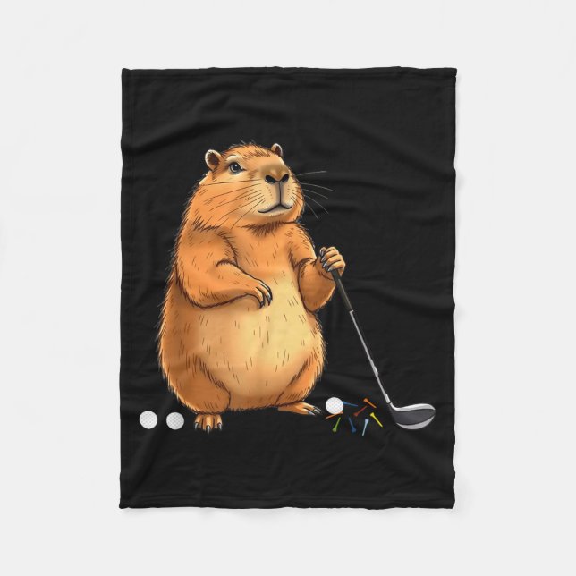 Couverture Polaire Capy Golf Player Cute Cappy Srts Cartoon Design  (Devant)