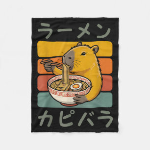 Couverture Polaire Capybara Anime Graphique Ramen Kawaii Japonais Vin