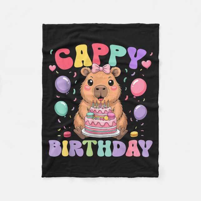 Couverture Polaire Capybara Birthday Girls Funny Birthday Kids Boys G (Devant)