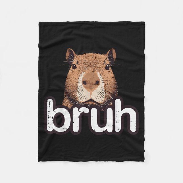 Couverture Polaire Capybara Bruh Funny Capy Meme Rodent Men Boys Kids (Devant)