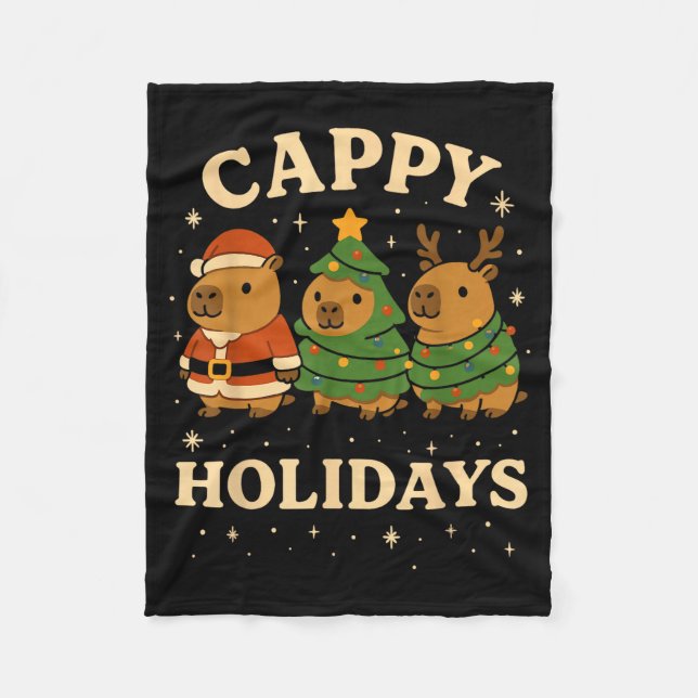Couverture Polaire Capybara Christmas Shirt, Funny Capy Holidays  (Devant)