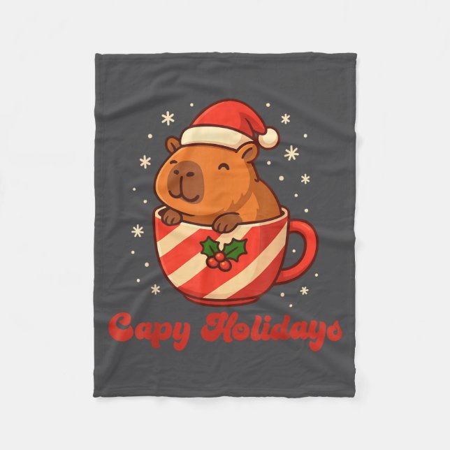 Couverture Polaire Capybara Christmas Shirt, Funny Capy Holidays  (Devant)
