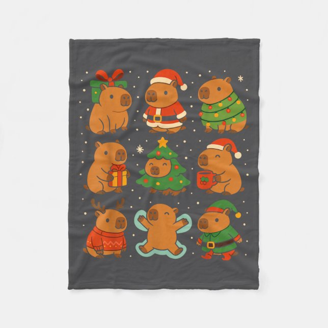 Couverture Polaire Capybara Christmas Shirt, Funny Capy Holidays  (Devant)