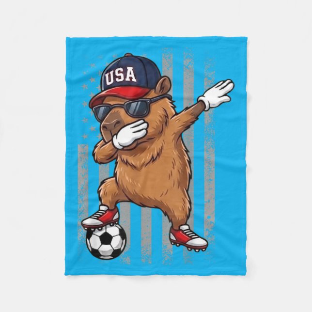 Couverture Polaire Capybara faisant le dab Funny garçons filles enfan (Devant)