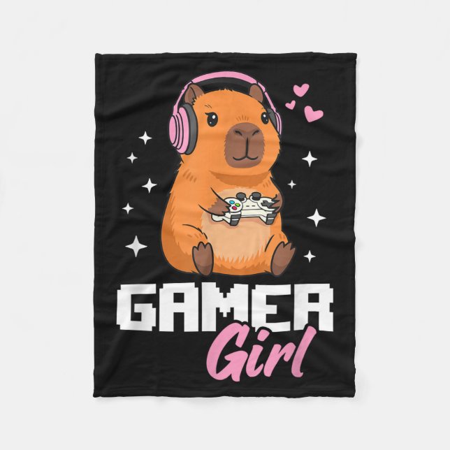 Couverture Polaire Capybara Gamer Girl Gaming  (Devant)