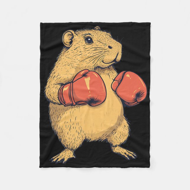 Couverture Polaire Capybara Habillée Comme Une Boxe Drôle (Devant)