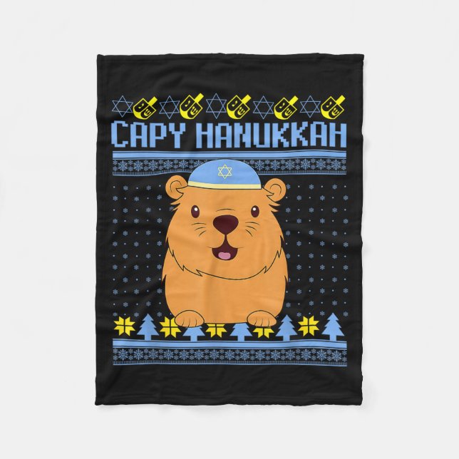 Couverture Polaire Capybara Hanukkah Capy Hanukkah Chanukah Jewish Ki (Devant)