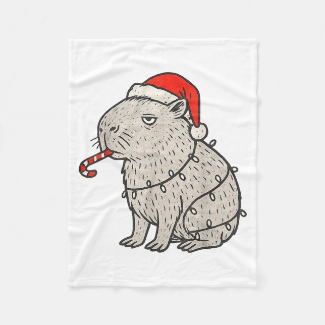 Couverture Polaire Capybara Smoking Christmas Ugly Cigarette Gen Z  (Devant)