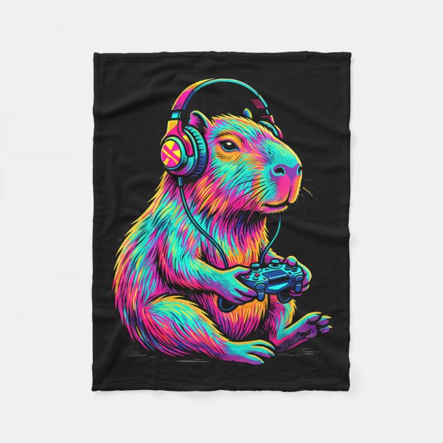 Couverture Polaire Capybara Video Games Gamer Funny Gaming Graphic Ki (Devant)