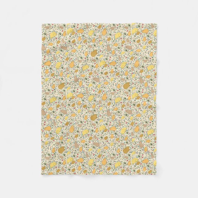 Couverture Polaire Capybaras en jaune (Devant)