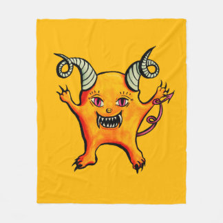 Couverture Polaire Caractère de dessin mignon Demon Enfants Jaune