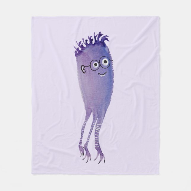 Couverture Polaire Caractère Nerdy Drôle Geek mignon pourpre (Devant)
