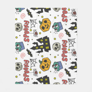 Couverture Polaire Caractères d'Halloween : Motif Whimsical Seamless