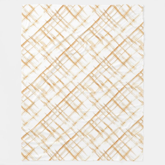 Couverture Polaire Caramel crème rayures blanches (Devant)