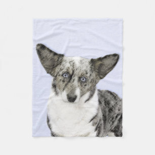 Couverture Polaire Cardigan Welsh Corgi Peinture - Art Chien original