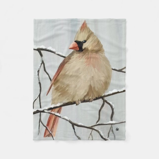 Couverture Polaire Cardinal rouge du Nord en hiver (Devant)