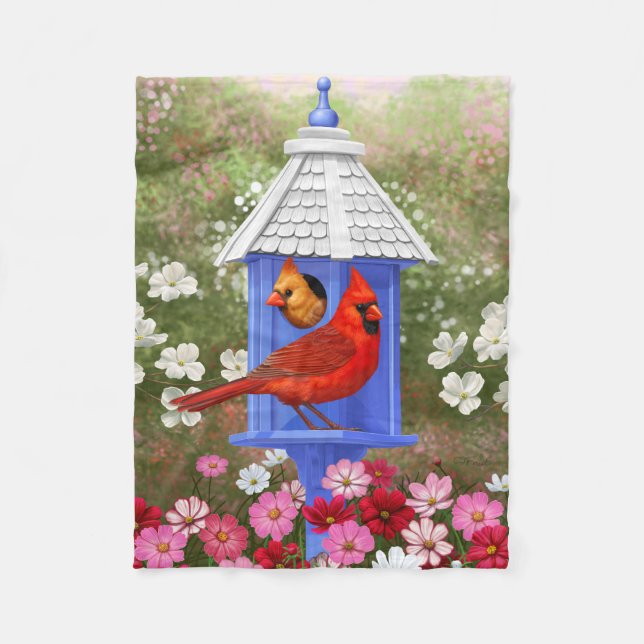 Couverture Polaire Cardinaux et Birdhouse ronde (Devant)