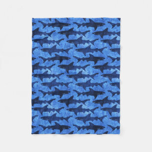 Couverture Polaire Caresse avec le bleu drôle de mer profonde de