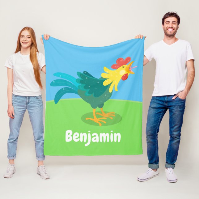 Couverture Polaire Caricature amusante du coq à rames (En situation)