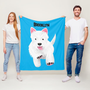 Couverture Polaire Caricature blanche de terrier de l'ouest
