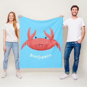 Couverture Polaire Caricature de crabe rouge cuite