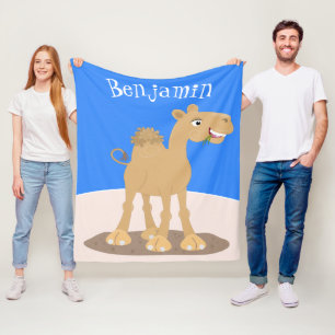 Couverture Polaire Caricature de dromadaire joyeux et souriant