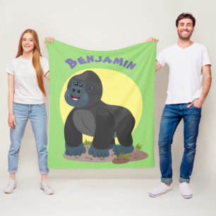 Couverture Polaire Caricature de gros gorilles joyeux