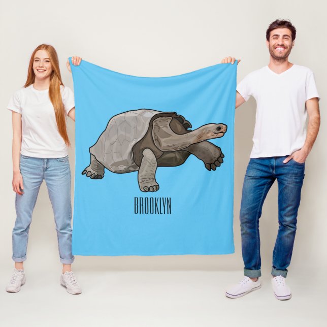 Couverture Polaire Caricature de la tortue des Galapagos (En situation)