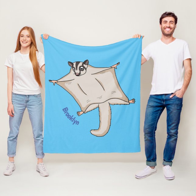 Couverture Polaire Caricature de planeur de sucre volant mignon (En situation)