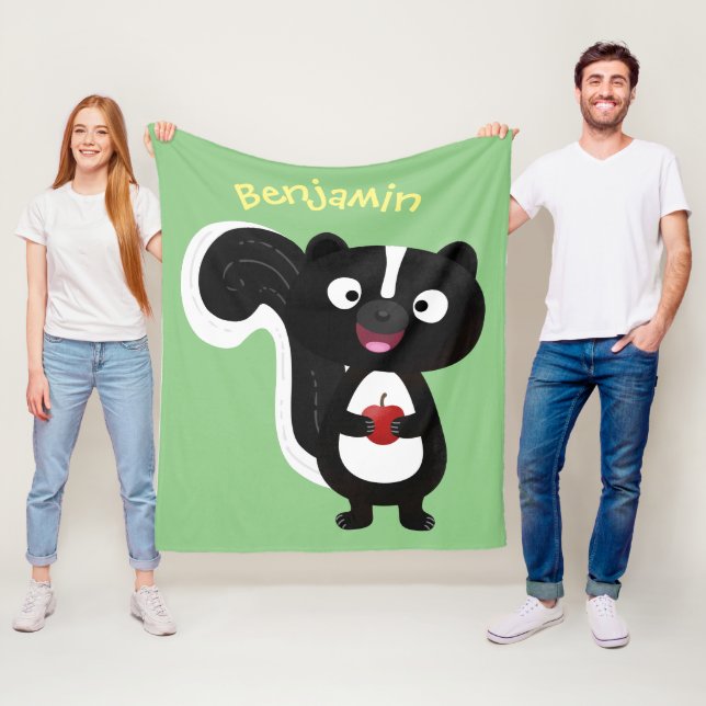 Couverture Polaire Caricature de skunk jote happy (En situation)