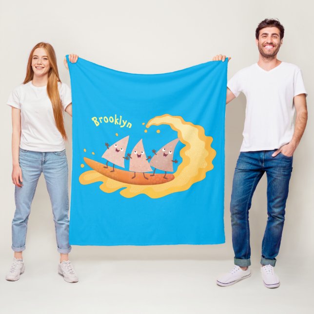Couverture Polaire Caricature de surf pour chips de maïs mignonette n (En situation)
