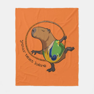 Couverture Polaire Caricature du capybara hythmic Hoop