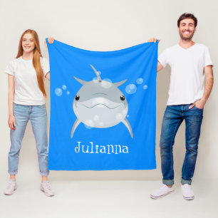 Couverture Polaire Caricature joli dauphin kawaii kawaii