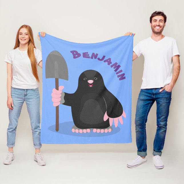 Couverture Polaire Caricature mole joyeux (En situation)