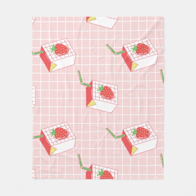 Couverture Polaire Caricatures de Lait de fraise : Motif (Devant)