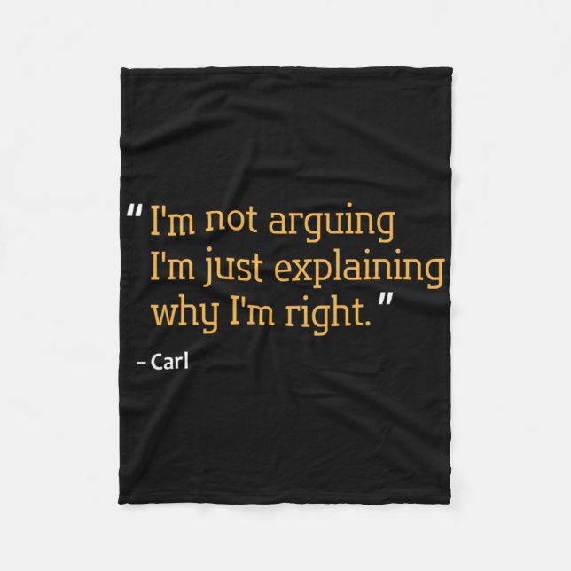 Couverture Polaire Carl Citation Cadeau Drôle Anniversaire Nom person (Devant)