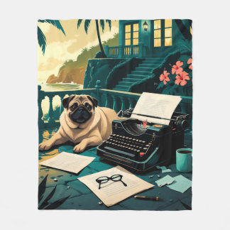 Couverture Polaire Carlin chien gentleman vintage